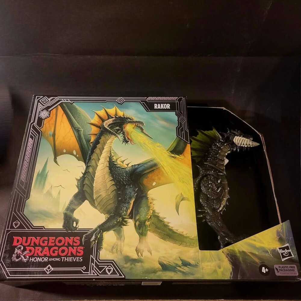 Dungeons & Dragons Honor Among Thieves BIG RAKOR 20” Black Dragon NEW 2023 D&D